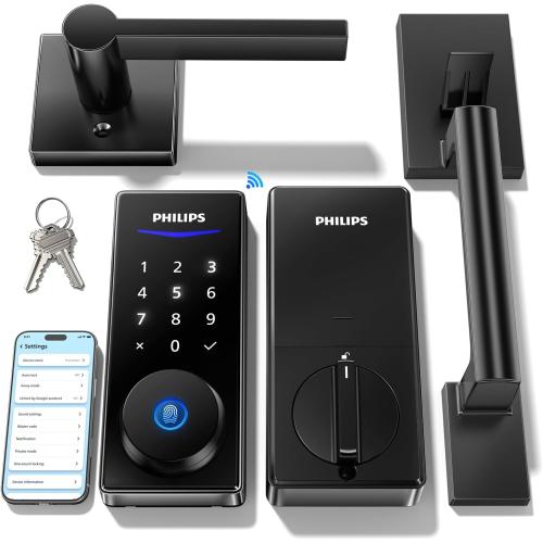 Philips Wi-Fi Front Lock Set, Smart Keypad Deadbolt Lock with 2 Handles