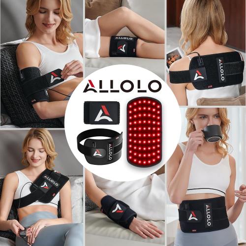 ALLOLO Red Light for Body, 3 in 1 LEDs Red Light Belt with Timer Remote Control, 660nm 850nm Infrared Light Pad for Body Waist Shoulder Knee, 12.6 x 6.3 Large Area