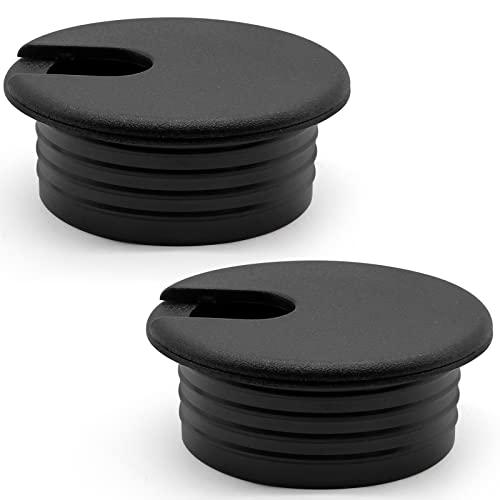 Litoexpe 2 Pcs Black Desk Cord Grommet 1-3/4 Inch