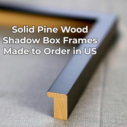 13x39 Shadow Box Frame Contemporary Black | 3/4 Depth of Usable Space| Interior Size 13x39 or 39x13 Inches| UV Resistant Acrylic, Acid-Free Backing, Wall Hangers | Made in USA