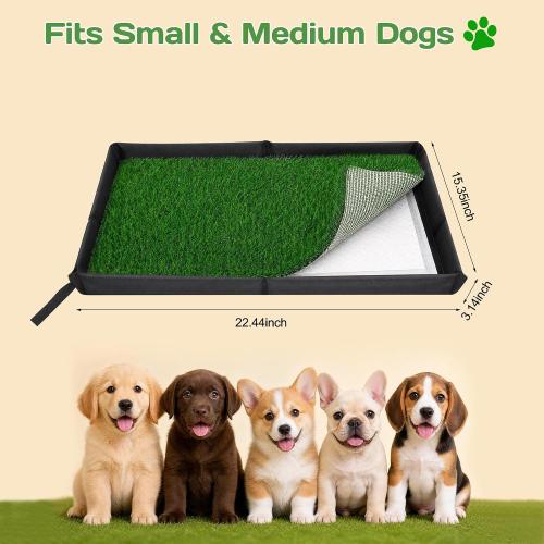 Grass Pad for Dogs Potty 22X15 Dog Grass Pad with Tray, Dog Potty Grass