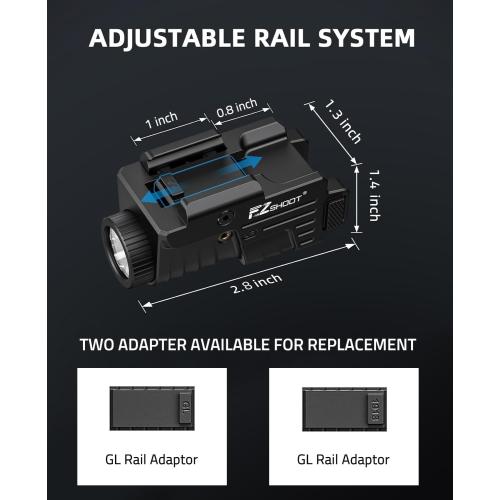 EZshoot 800 Lumens Pistol Light Laser Combo Rechargeable for Home Defense
