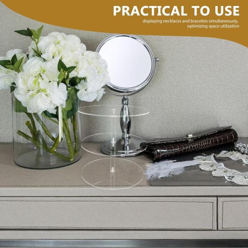 Crown Rack: 3-Tier Tiara Display Headband Rack - Clear Acrylic Crown Jewelry Stand Multi-Functional Display Shelf For Necklace Bracelet Wedding Party Retail Exhibitions