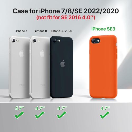 Miracase Silicone for iPhone SE 2022/SE 2020/7/8 Case,Amber Orange