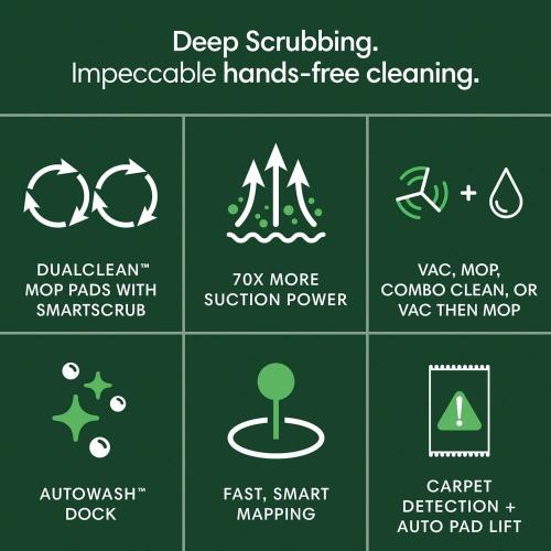 Roomba Plus 405 (G185) Combo 13.2 in. Robotic Vacuum and Mop   with Smart Navigation   AutoWash Dock in Black