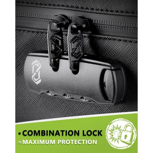 OZCHIN Large Smell Proof Bag with Combination Lock Odor Proof Lock Box Travel Storage Case Activated Charcoal Bag Great Christmas Gift (Black, L)