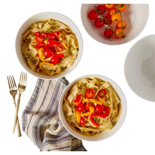 Denmark 4-piece White All Purpose Durable Vitrified Porcelain Bowls Ramen, Salad
