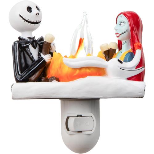 Nightmare Be Christmas Campfire Nightlight,2026 Halloween Flickering Night Light Plug in,Nightmare Christmas Birthday Decorations