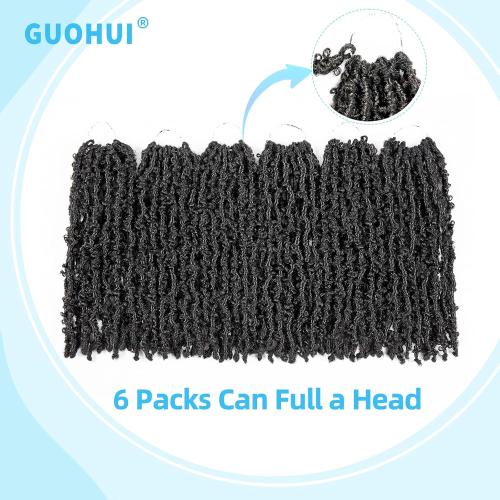 Superlight Butterfly Locs Crochet Hair 12 Inch 6 Packs Color Natural Black
