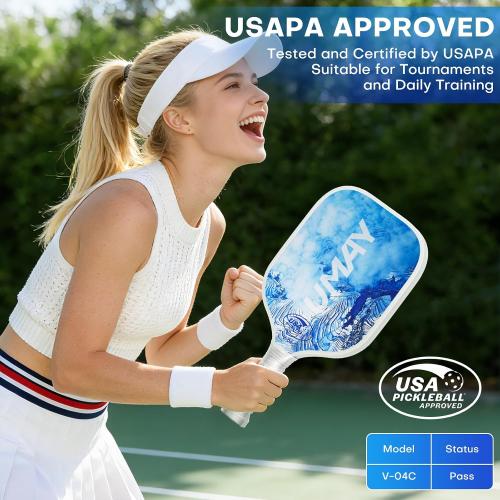 USAPA Approved Carbon Fiber Pickleball Paddle Set with Cover & Overgrip