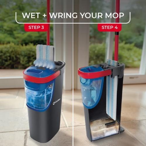O-Cedar H2prO™ Flat Mop System with Dual Tank Design and Reusable Microfiber Pads