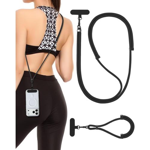 VVAAGG Cell Phone Lanyard for iPhone - Crossbody Phone Strap Black