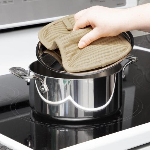 All-Clad Premium Pot Holder & Hot Pad: Heat Resistant to 500 Degrees - 100% Cotton, 10x6.25 Hot Pad for Kitchen and Barbeque, (2-Pack), Cappuccino