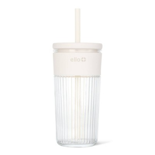 Ello Ava 18oz Straw Tumbler Cream