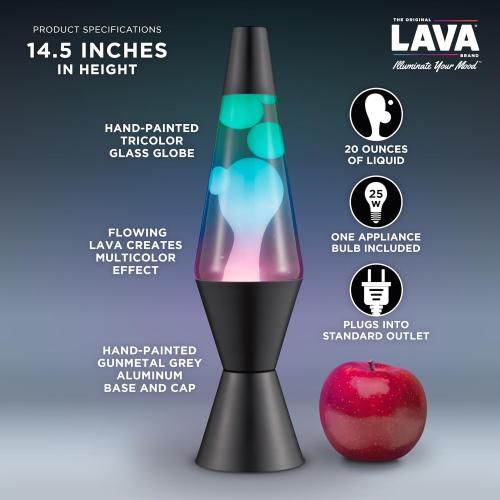 OLNY COLOR BLUE ? The Original Lava® Lamp - 14.5 Gunmetal Grey - Classic Liquid Motion Lamp - Tri-Colored Green/Blue/Purple - Item #2098 (Amazon Exclusive) Multicolor 14.5 inches