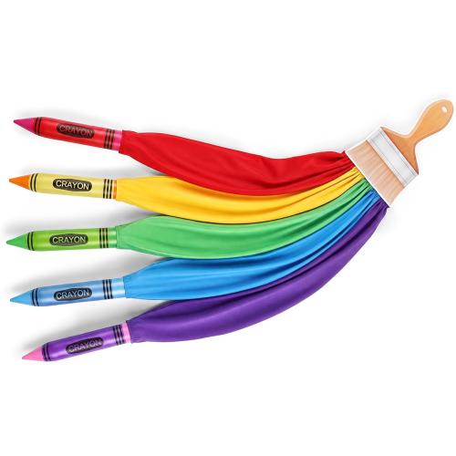 Back to School Giant Crayon Classroom Decor, Rainbow Wall Kit