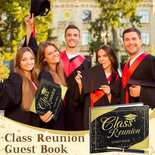 Patelai Guest Sign in Book with Pen,Black,Class Reunion