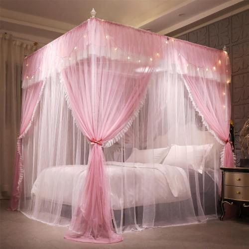 4 Corners Post Ruffle Princess Bed Canopy