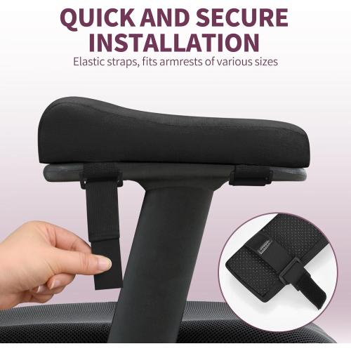 Love&go Office Chair Armrest Pads, Gaming Chair Arm Rest Elbows Pillow (Black)