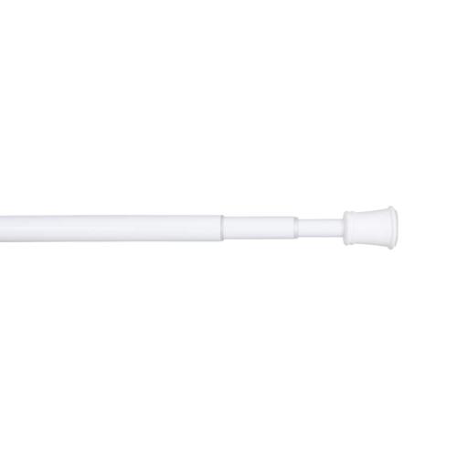 For Living Smart Rods Adjustable Telescoping Steel Curtain Rod with Classic Finial White, Assorted Sizes, 1-in Diameter