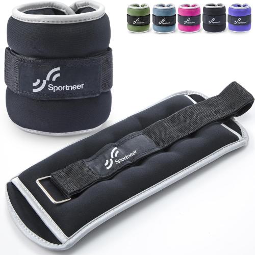 Sportneer Ankle Weights Wrist Weights Pair of 1/2/4/6/10 LBS for Men Women Kids Strength Training Wrist and Ankle Weights Set with Reflective Strips for Dancing Running Walking Fitness Workout Gym