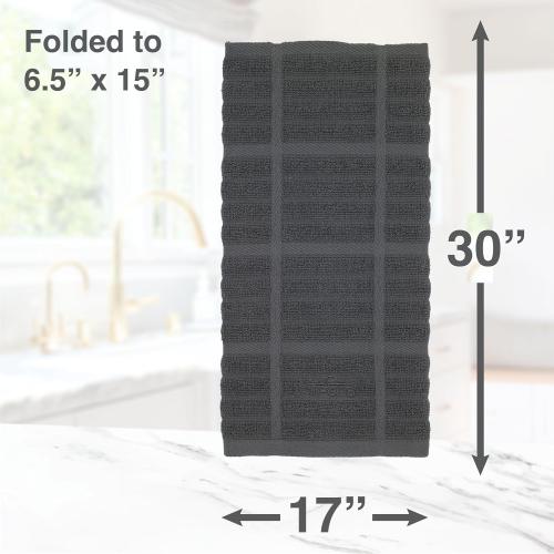 All-Clad Solid Kitchen Towel: Highly Absorbent, Super Soft Long Lasting - 100% Cotton, 17x30 Tea Towel for Cleaning & Drying Dishes, Pans, Glassware, or Countertops, (2-Pack), Pewter