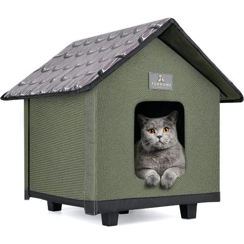 Color Green Heated Cat House for Outside - Cat Houses for Outdoor Cats - Heated Cat House - Outdoor Cat House - Cat Houses for Indoor Cats