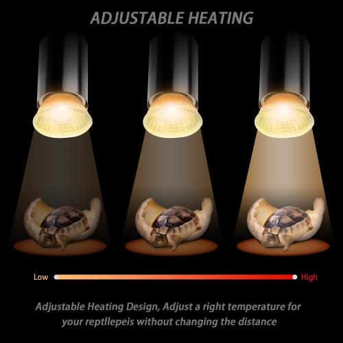 2-Pack 50W UVA Bulbs, Light Turtle Heat Lamp for Reptiles and Amphibian Tanks, Terrariums and Cages, Fit E26 Heat Reptile Lamp,Works with Various Lamp Fixtures,for Lizards, Snakes, Turtles