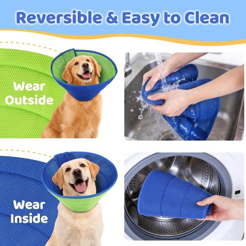 Soft Dog Cone Collar to Stop Licking After Surgery, Comfy Dog Cone Alternative for Large Medium Small Dogs/Cats, Adjustable Washable E-Collar for Spay Neuter Recovery and Neck Protection