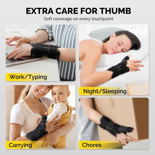 FEATOL Thumb Brace with Ergonomic Support, Left Hand, S/M