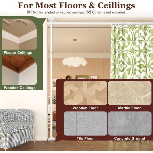 Goovilla Room Divider for Room Separation, 4-10ft(H) 28-171inch(W), White