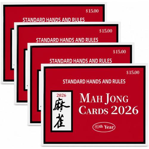 4 Pcs NM-JL Mah-Jong Cards 2026 Large Size Revised Edition