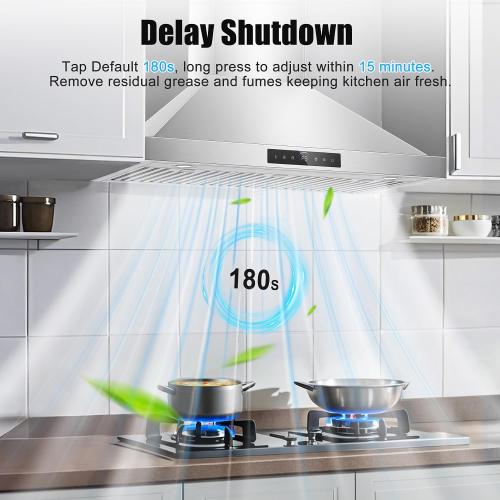 36 inch Range Hood Wall Mount, 1200 CFM Stainless Steel Stove Vent Hoods