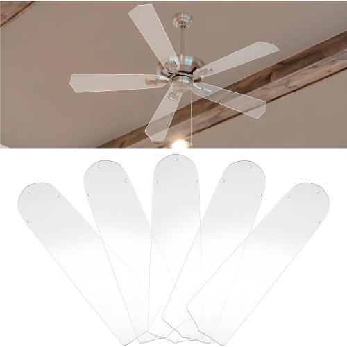 CroBlissful 10 Pcs 16-1/2'' Ceiling Fan Blades for 42 Clear Acrylic Ceiling Fan Blades Replacement Universal Substitution for Indoor Outdoor Replacement Use (Pointed Head)