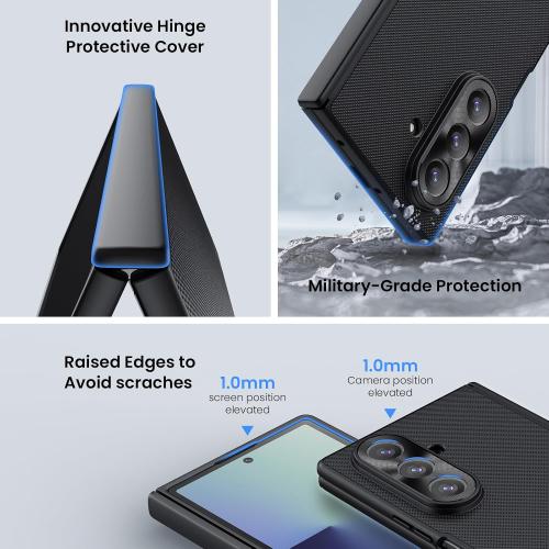 Nillkin Samsung Galaxy Z Fold 7 Magnetic Case, with Hinge Protection Front Cover Slim, Compatible with Magsafe, Frosted Shield Protective Case for Galaxy Z Fold 7 5G (Black)