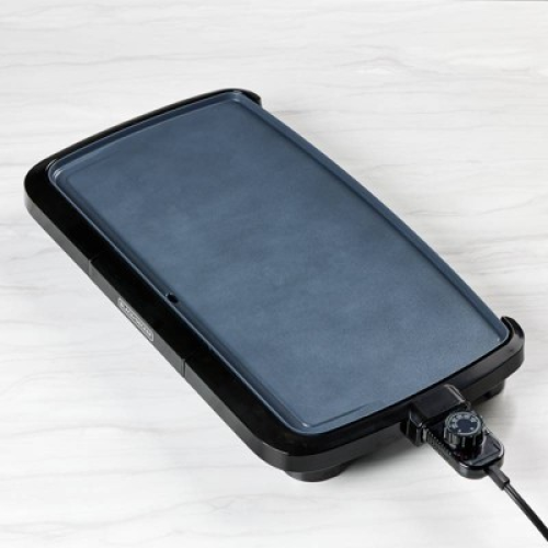 BLACK DECKER 20 Family-Sized Cast Iron Electric Griddle Black: Nonstick, Tabletop, Temperature Control, 1500W