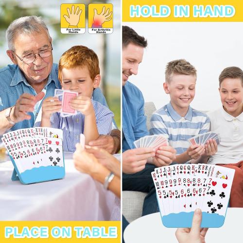 Tenyond Card Holders for Playing Cards - 2 Pack Playing Card Holder w/Foldable Stand for Stocking Stuffer, Travel Games, for Seniors, Little Hand or Arthritis Hand, UNO, Poker, Holidays Game Nights