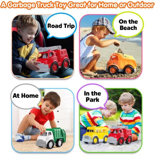 PLAY Eco-Friendly Garbage Truck, [USDA Certified] No BPA/Phthalate/PVC, Recycled Bioplastic Trash Truck Toys for Boys 18m , Fine Motor Skills Car Toys Vehicle Gift for Kids