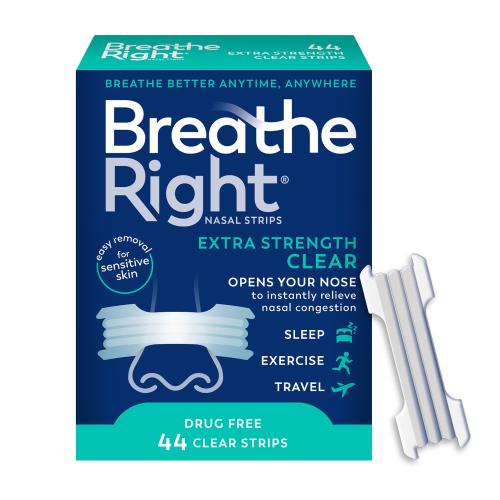 Breathe Right Extra Strength Nasal Strips, Clear, 44 Count