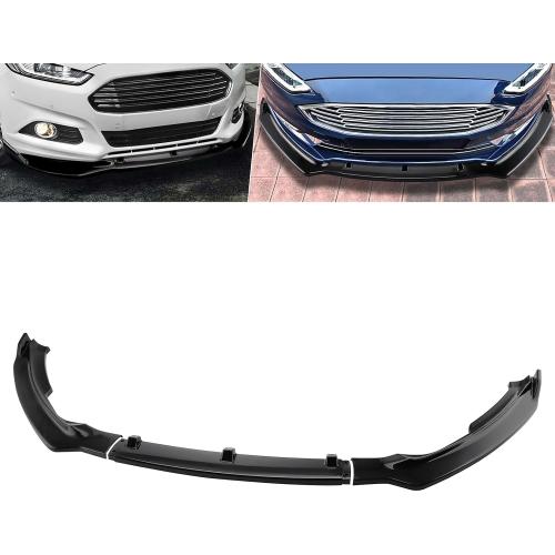 MotorFansClub 3pcs Front Bumper Lip Fit for Ford Fusion Mondeo 2017-2019 | Glossy Black, Front Splitter Spoiler Protection Trim