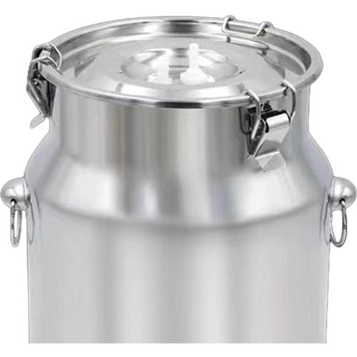 Stainless Steel Milking Machine Bucket with Lid, 10L Milk Can for Cow Sheep Goat Milking Equipment, Farm Milk Storage and Transport