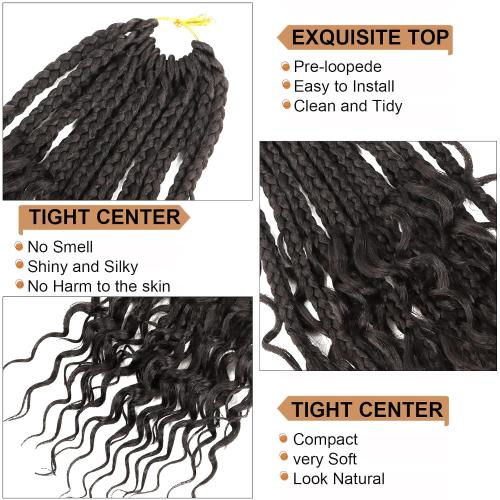 Diha Goddess Box Braids Crochet Hair With Curly Ends 22 Inch