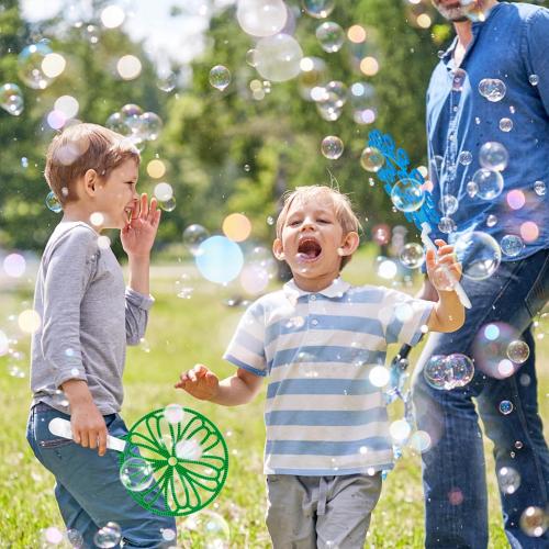 Roberly 25 PCS Big Bubble Wands Set with Tray, Bubble Making Maker for Kids