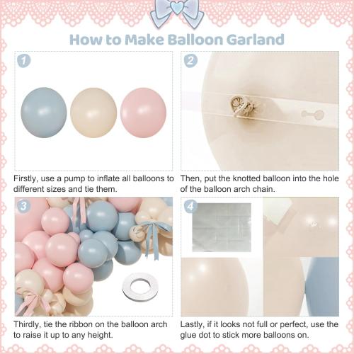 Gender Reveal Balloon Kit, 141Pcs Baby Shower Decorations