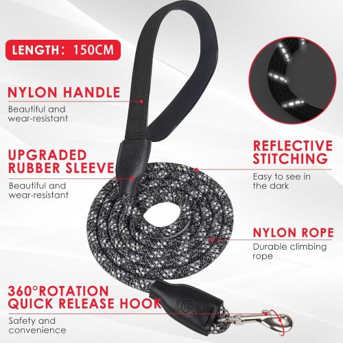 Dog Harness and Leash Set, No Pull Saddle Style Pet Harness, Breathable Mesh Adjustable Reflective Dog Vest for Medium Small Dogs Harness 2 D-Rings, Black, S
