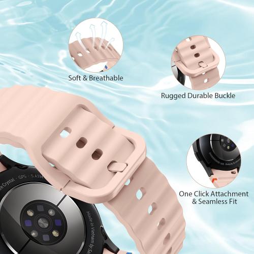 Sport Band for Samsung Galaxy Watch 7 Band 40mm 44mm,No Gap Soft Silicone Strap for Galaxy Watch 6 5 4 FE Band 40mm 44mm/Galaxy Watch 6/4 Classic 47mm 43mm 46mm 42mm/Watch 5 pro 45mm Men Women,6 Pack