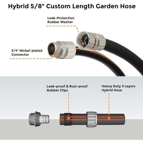 Giraffe Tools Garden Hose 5/8, 30ft Lightweight Hybrid Hose