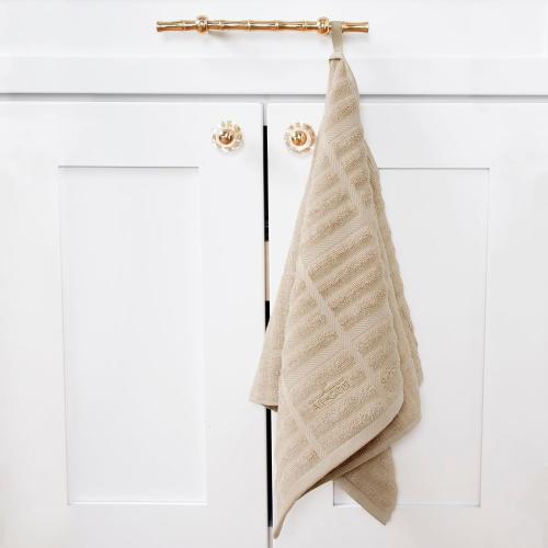 All-Clad Solid Kitchen Towel: Highly Absorbent, Super Soft Long Lasting - 100% Cotton, 17x30 Tea Towel for Cleaning & Drying Dishes, Pans, Glassware, or Countertops, (2Pack), Cappuccino