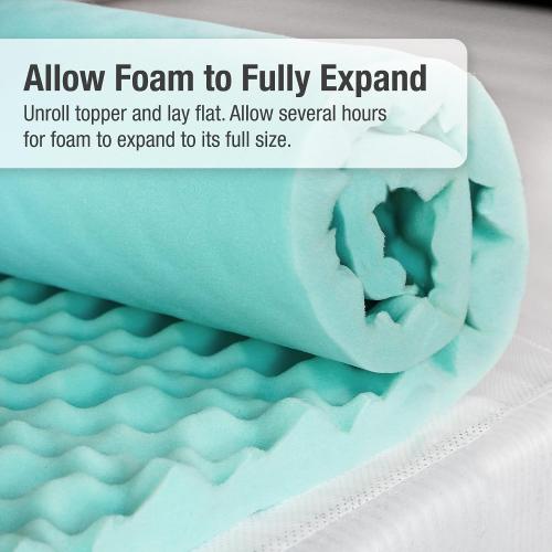 DMI 2-Inch Foam Mattress Topper, Egg Crate Foam Pad for Support, Air Circulation, Pressure Relief & Weight Distribution, Twin Size 33 x 72, Blue