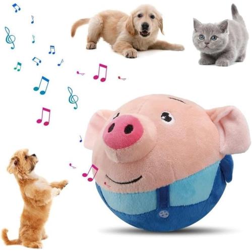 Interactive Dog Toys,Active Moving Pet Plush Toy,2026 New shaking dog ball pig dog toy Interactive Dog Ball with song Squeaky Moving Dog Ball Toy,Rechargeable Toys to Keep Them Busy Dog Toys(Blue Pig)
